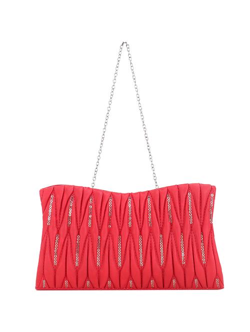red leatherette (pu) regular clutch - 17410073 - Very Small Image - 1