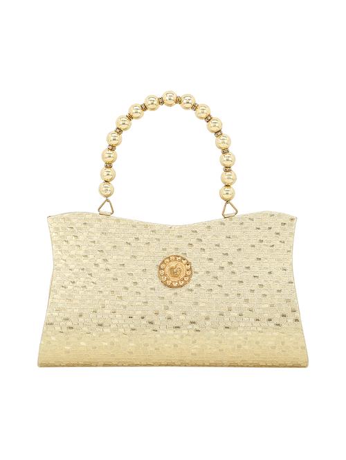 gold leatherette (pu) regular clutch - 17410076 - Very Small Image - 1