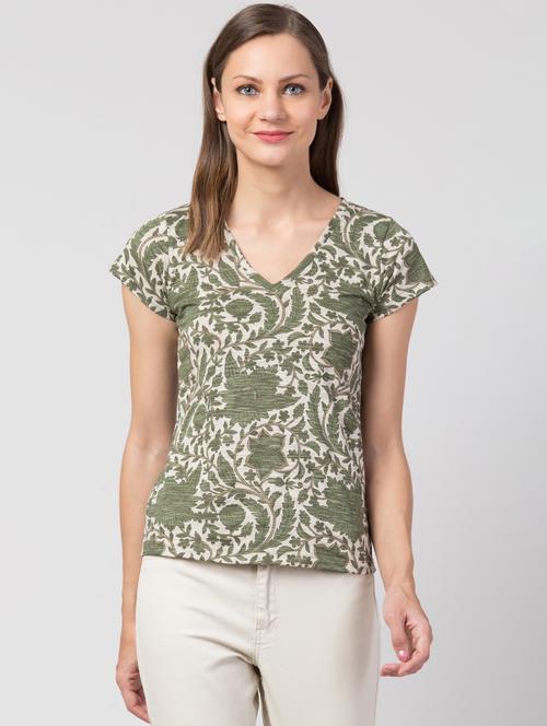 v-neck floral tee - 17410101 - Standard Image - 1