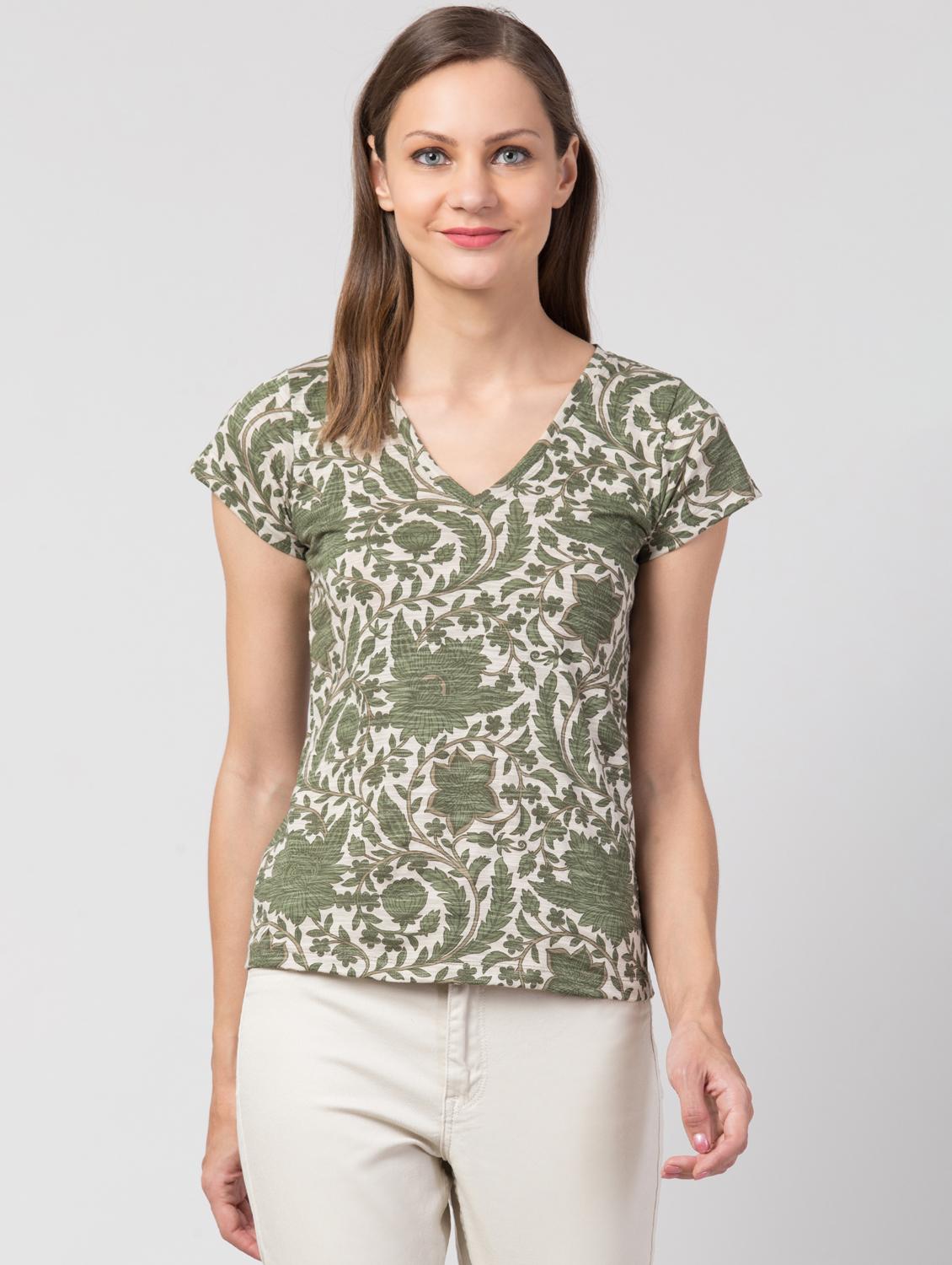 v-neck floral tee - 17410101 - Zoom Image - 1