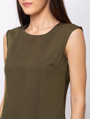 round neck asymmetric hem top - 17410126 - Standard Image - 4