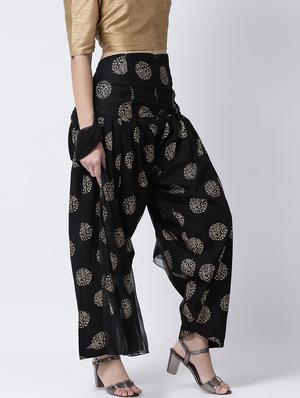 black cotton regular salwar with dupatta - 17410204 - Standard Image - 2