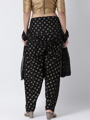black cotton regular salwar with dupatta - 17410205 - Standard Image - 3
