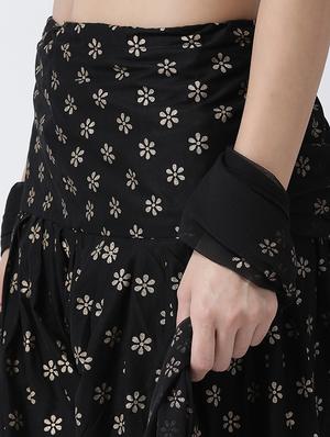 black cotton regular salwar with dupatta - 17410205 - Standard Image - 5