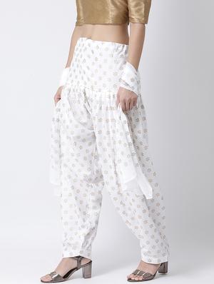 white cotton regular salwar with dupatta - 17410210 - Standard Image - 2