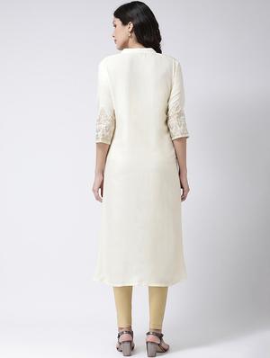 gold print a-line kurta - 17410230 - Standard Image - 3