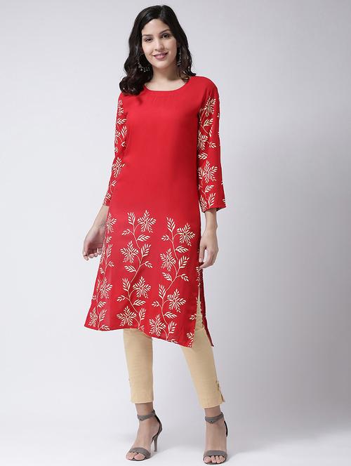 floral straight kurta - 17410242 - Standard Image - 1