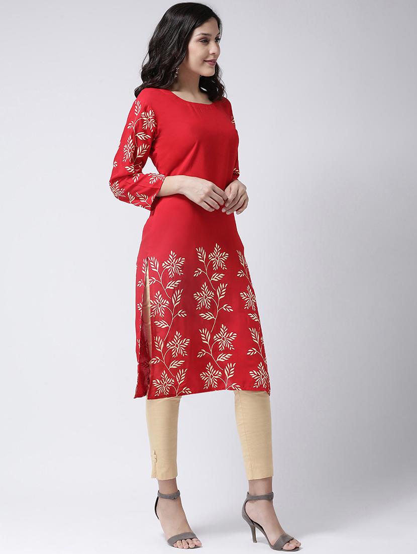 floral straight kurta - 17410242 - Zoom Image - 2