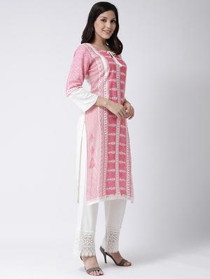printed straight kurta - 17410246 - Standard Image - 2