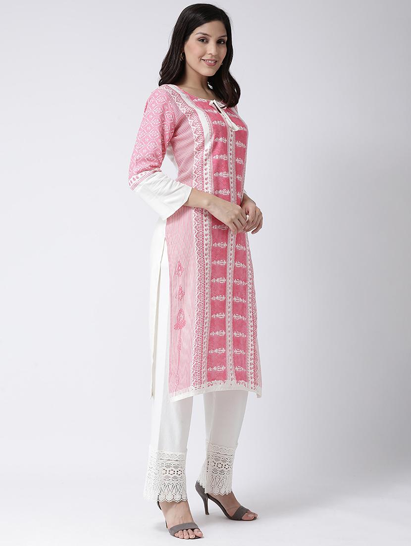 printed straight kurta - 17410246 - Zoom Image - 2