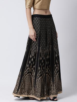 block print flared skirt - 17410251 - Standard Image - 2