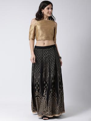 block print flared skirt - 17410251 - Standard Image - 4