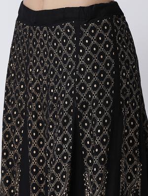 block print flared skirt - 17410251 - Standard Image - 5