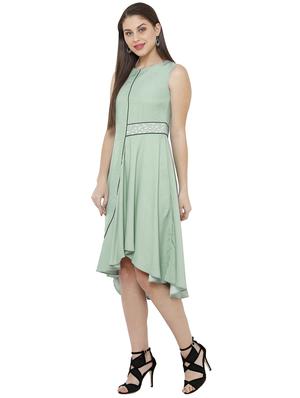 contrast piped high low dress - 17410643 - Standard Image - 2