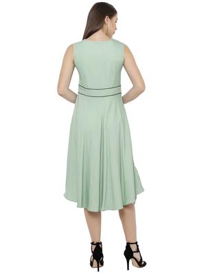 contrast piped high low dress - 17410643 - Standard Image - 3