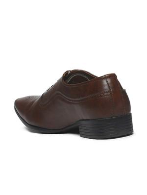 brown leatherette laceup oxfords - 17411182 - Standard Image - 3
