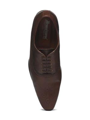 brown leatherette laceup oxfords - 17411182 - Standard Image - 4