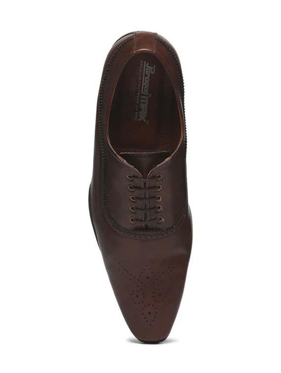 brown leatherette laceup oxfords - 17411182 - Zoom Image - 4