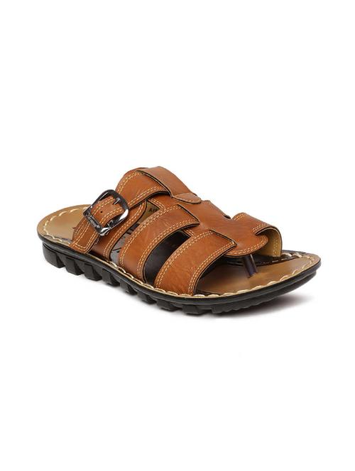 brown fabric slip on flip flops - 17411206 - Standard Image - 1