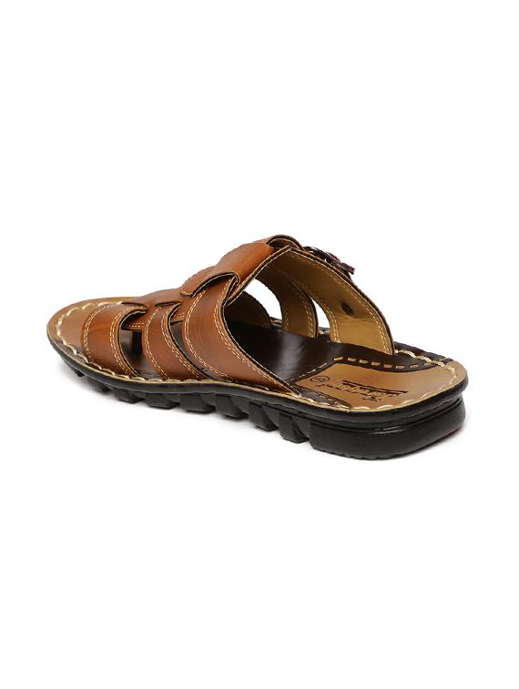 brown fabric slip on flip flops - 17411206 - Zoom Image - 3