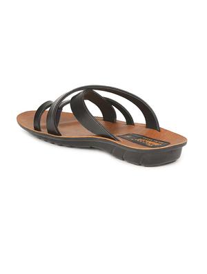 black fabric slip on slippers - 17411248 - Standard Image - 3