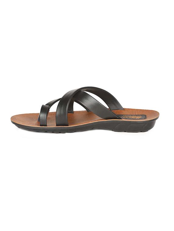 black fabric slip on slippers - 17411248 - Zoom Image - 2