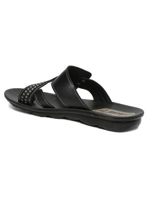 black fabric slip on slippers - 17411250 - Standard Image - 3