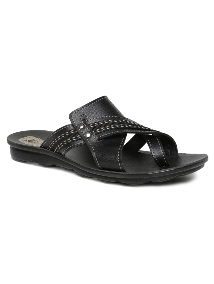black fabric slip on slippers - 17411250 - Zoom Image - 1