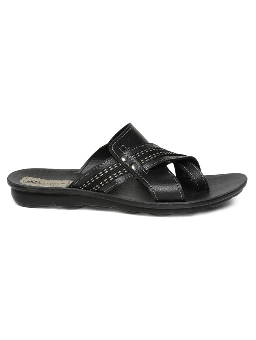 black fabric slip on slippers - 17411250 - Zoom Image - 2