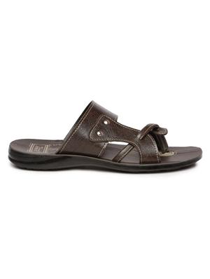 brown fabric slip on slippers - 17411252 - Standard Image - 2