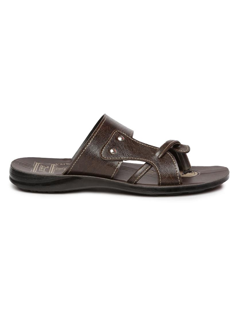 brown fabric slip on slippers - 17411252 - Zoom Image - 2