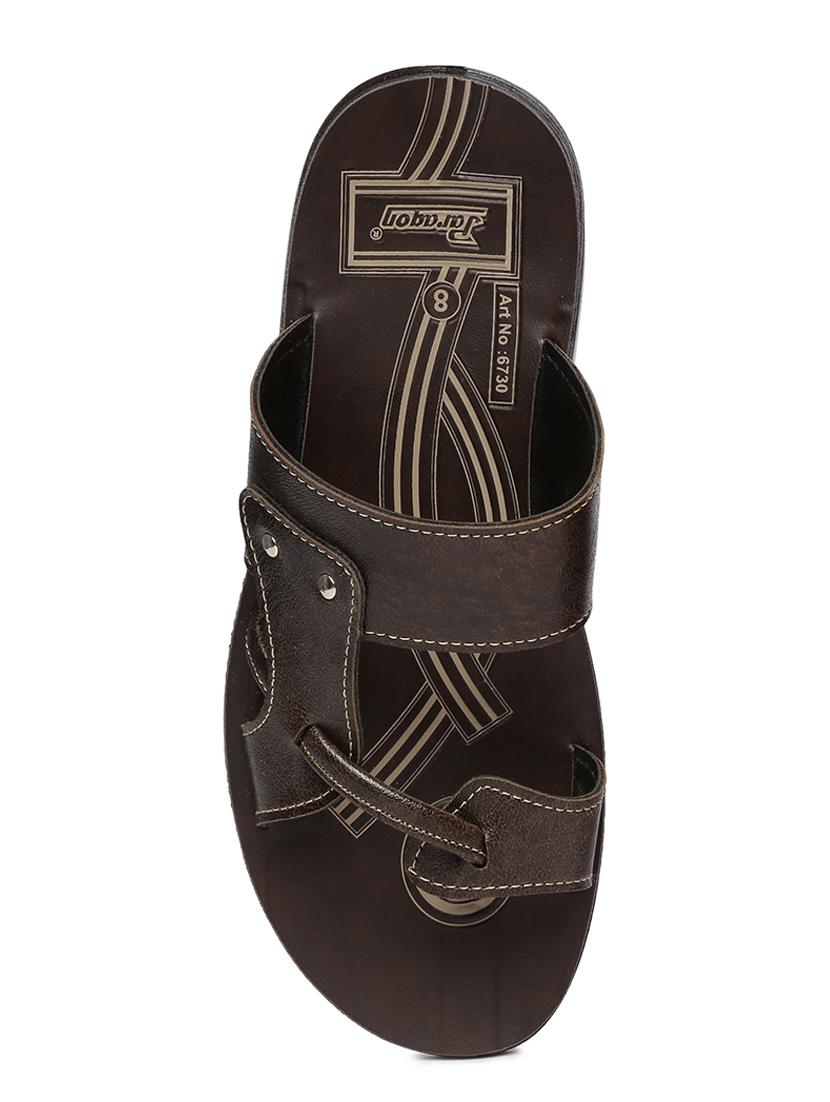 brown fabric slip on slippers - 17411252 - Zoom Image - 4