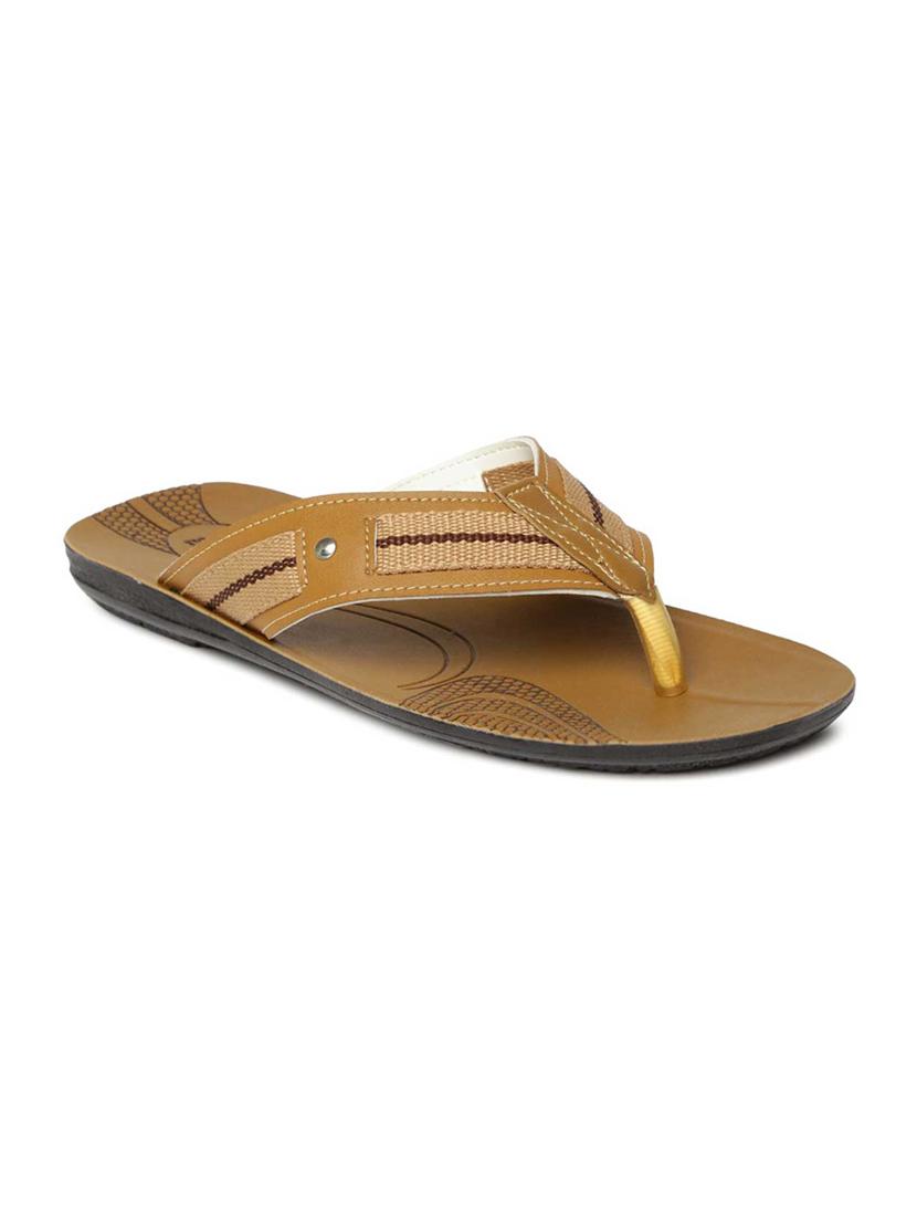 brown fabric slip on slippers - 17411271 - Zoom Image - 1