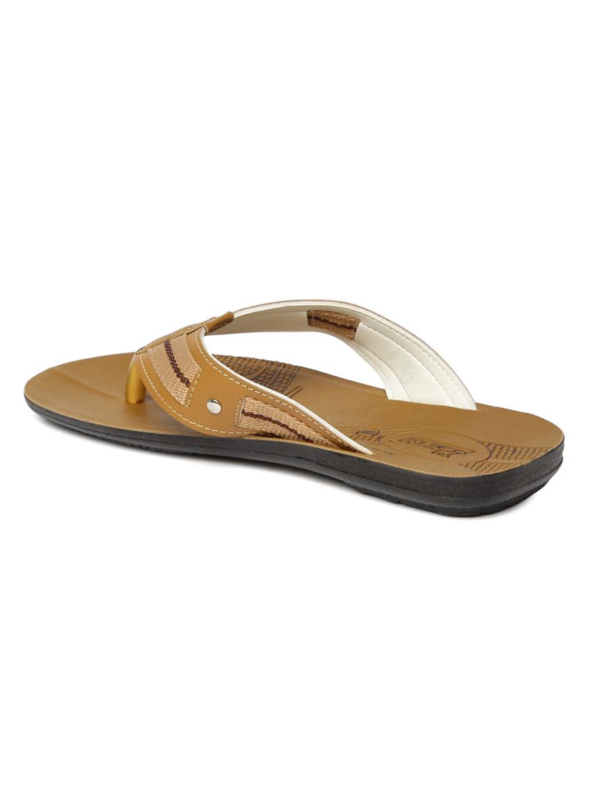 brown fabric slip on slippers - 17411271 - Zoom Image - 3