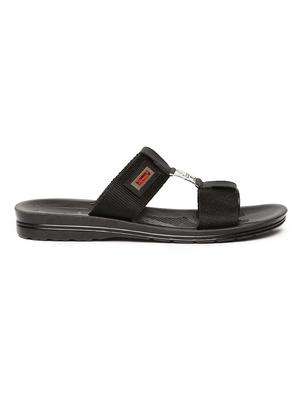 black fabric slip on slippers - 17411274 - Standard Image - 2