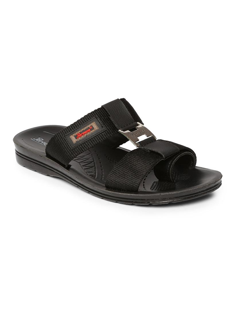black fabric slip on slippers - 17411274 - Zoom Image - 1