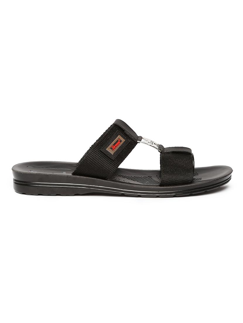 black fabric slip on slippers - 17411274 - Zoom Image - 2