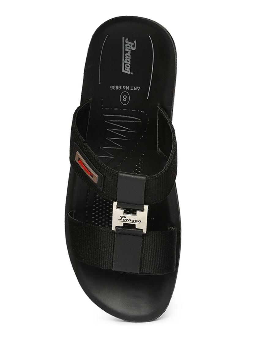 black fabric slip on slippers - 17411274 - Zoom Image - 4