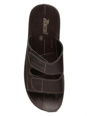 brown fabric slip on slippers - 17411289 - Standard Image - 4