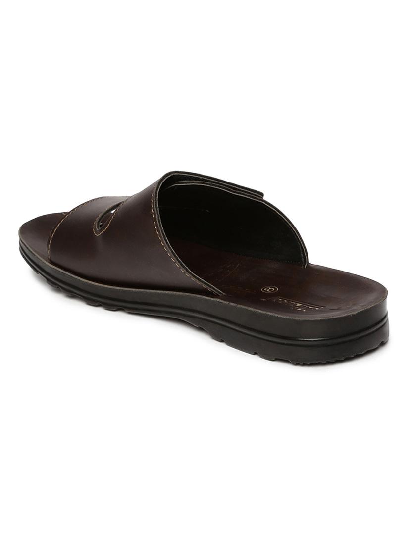 brown fabric slip on slippers - 17411289 - Zoom Image - 3