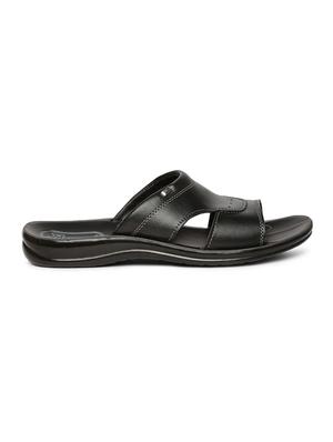 black fabric slip on flip flops - 17411294 - Standard Image - 2