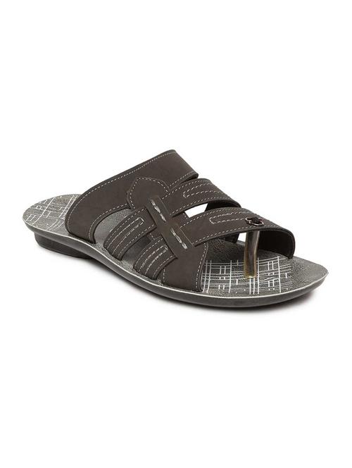 grey fabric slip on slippers - 17411311 - Standard Image - 1