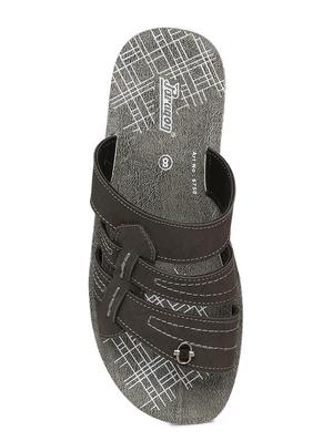 grey fabric slip on slippers - 17411311 - Standard Image - 4