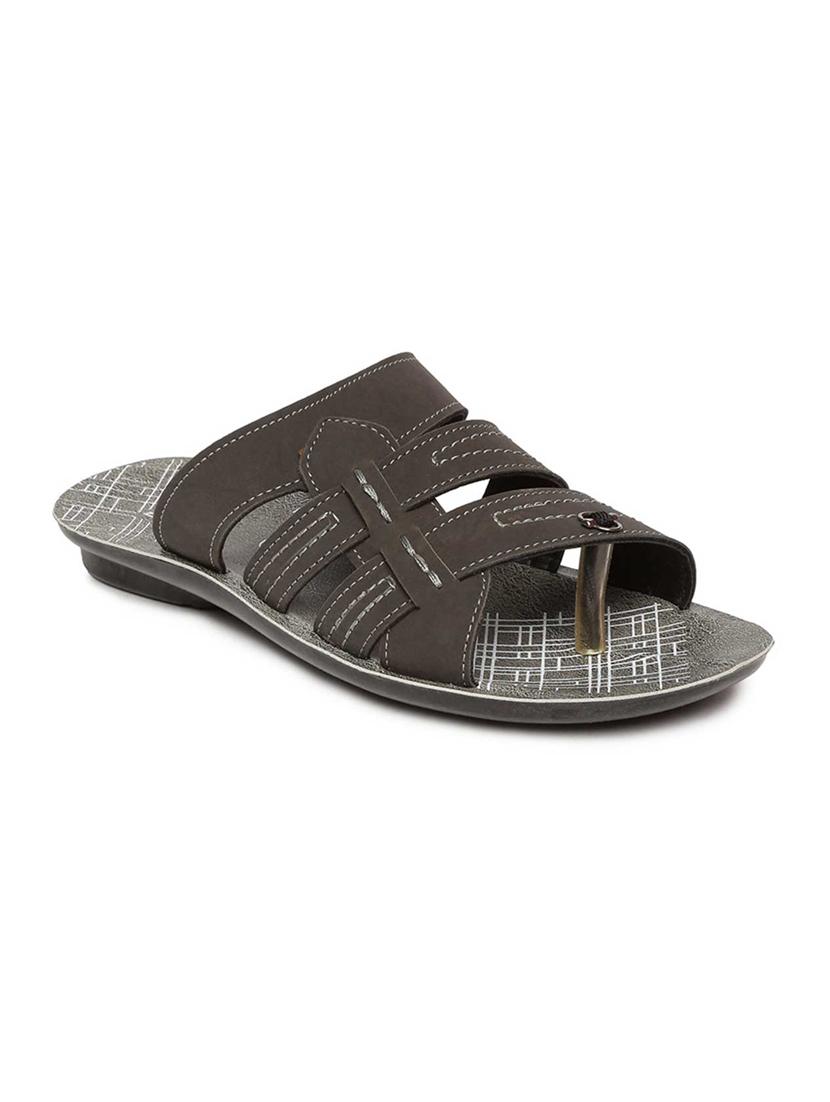 grey fabric slip on slippers - 17411311 - Zoom Image - 1