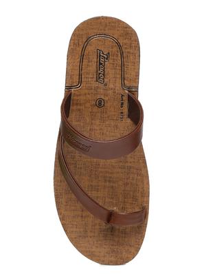 brown fabric slip on slippers - 17411321 - Standard Image - 4