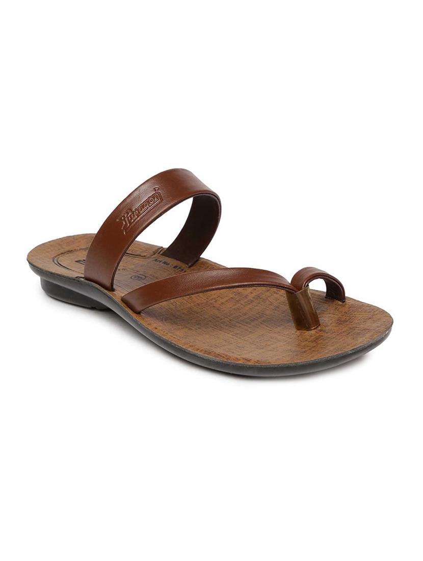 brown fabric slip on slippers - 17411321 - Zoom Image - 1