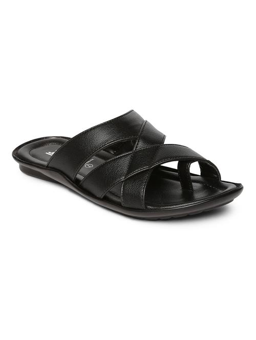 black fabric slip on slippers - 17411332 - Standard Image - 1