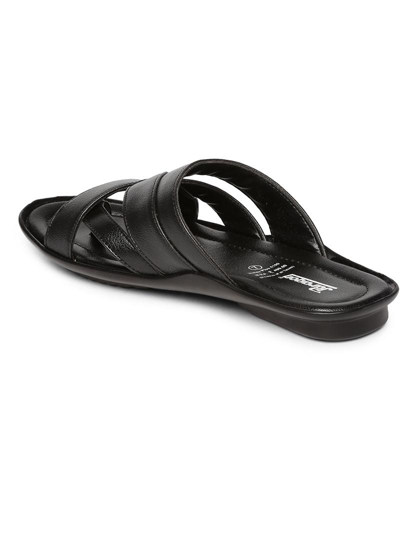 black fabric slip on slippers - 17411332 - Zoom Image - 3