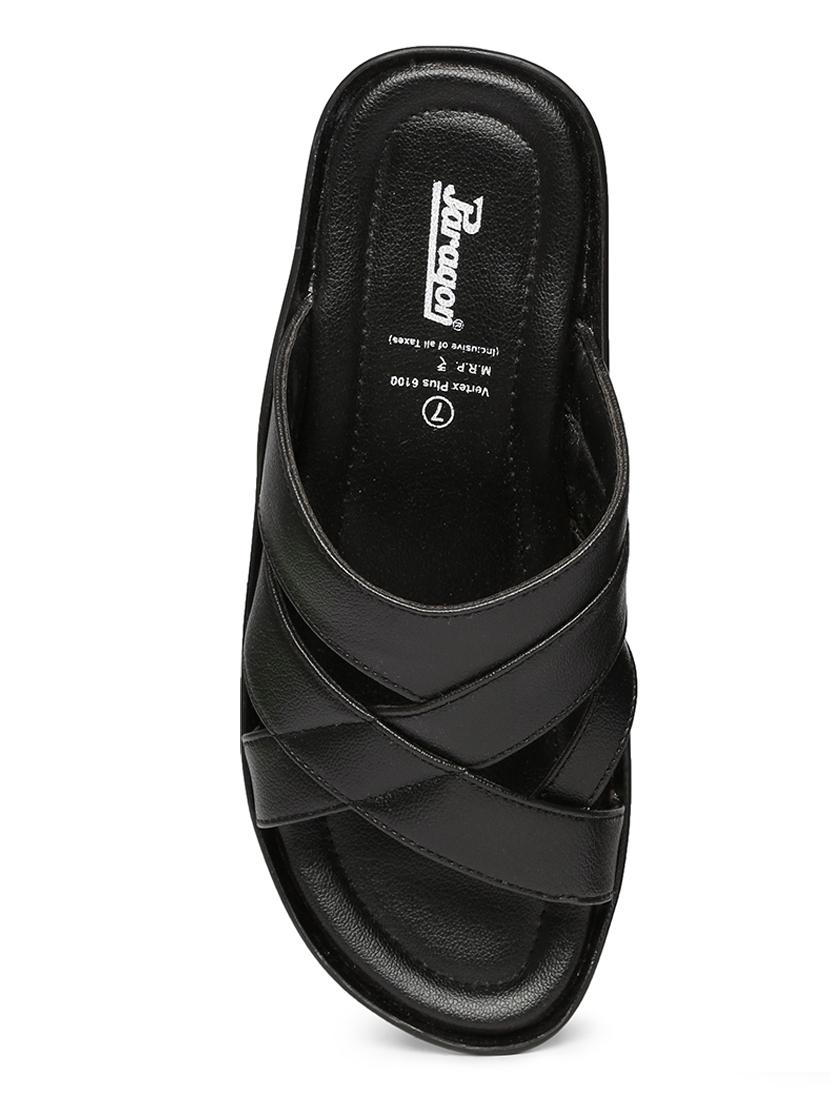 black fabric slip on slippers - 17411332 - Zoom Image - 4