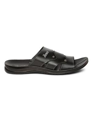black fabric slip on slippers - 17411337 - Standard Image - 2